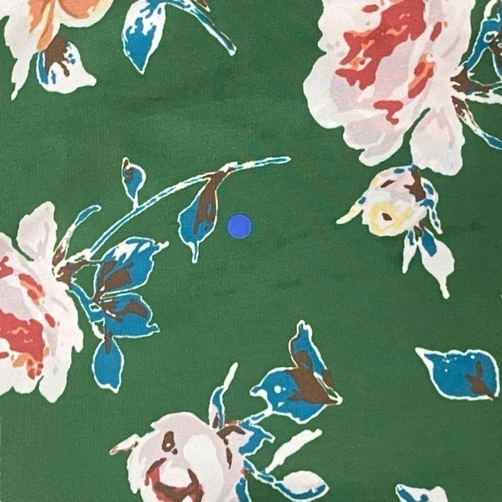 Euc ModCloth sleeveless top, floral, retro, green, size Large - Picture 7 of 12